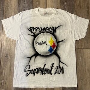 Pittsburgh Steelers Green Bay Packers 2011 Super-Bowl Airbrushed Tee